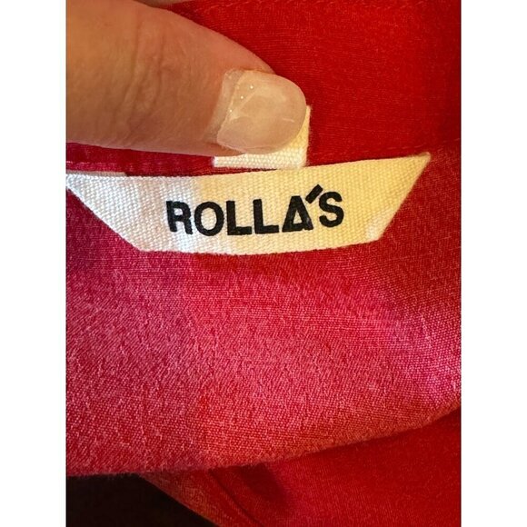 Rollas Shirt Women‎ Small Red Floral Print Delilah Wrap Blouse Boho Cottagecore - Picture 7 of 9